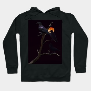 Ravens Under a Full Moon Hoodie